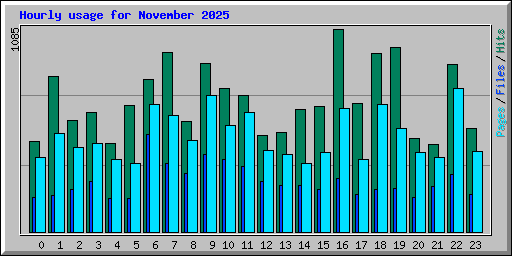 Hourly usage for November 2025