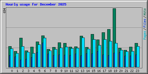 Hourly usage for December 2025